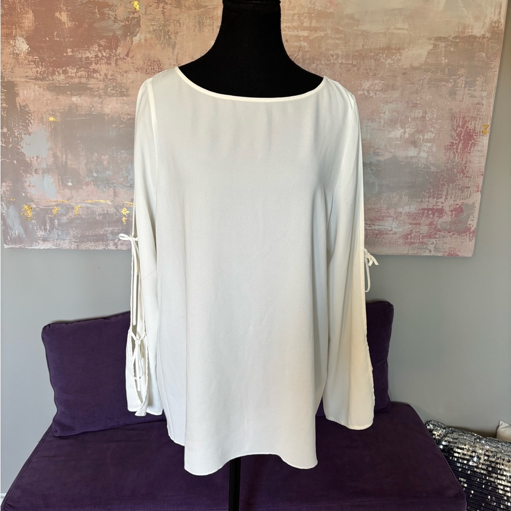Wilfred White Bell Sleeve with Tie‎ Detail Blouse Size L